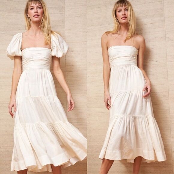 La Ligne NWT Sofia dress with detachable sleeves Ivory Size XL - Picture 1 of 14